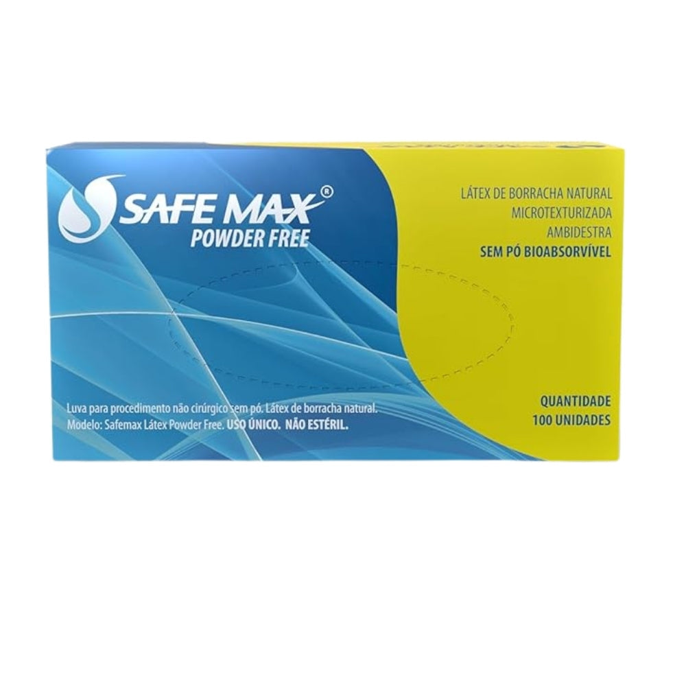 Luva de Procedimento Látex Sem Pó Safemax (Polimerizada) Caixa 100un