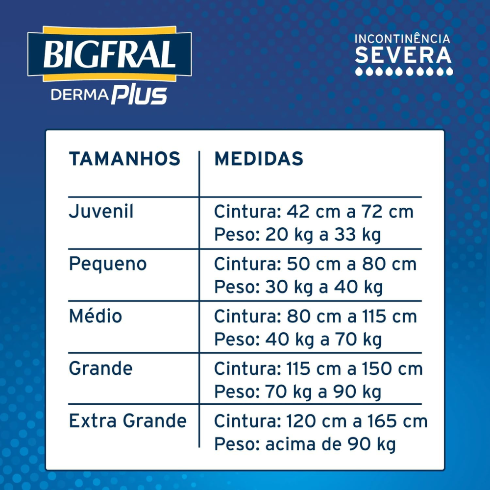 Fralda Geriátrica Bigfral Derma Plus Noturna Econômica — 16 Unidades