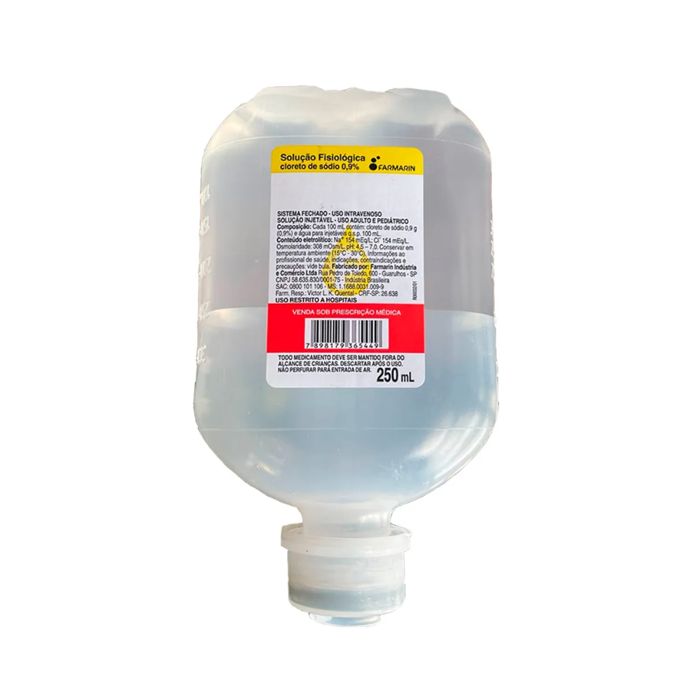 Solução Fisiológica Cloreto de Sódio 0,9% 250ml Farmarin