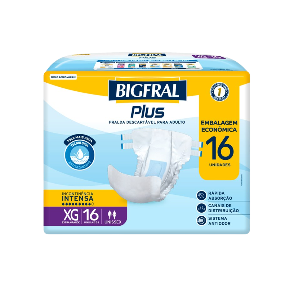 Fralda Geriátrica Bigfral Regular Plus - Pacote