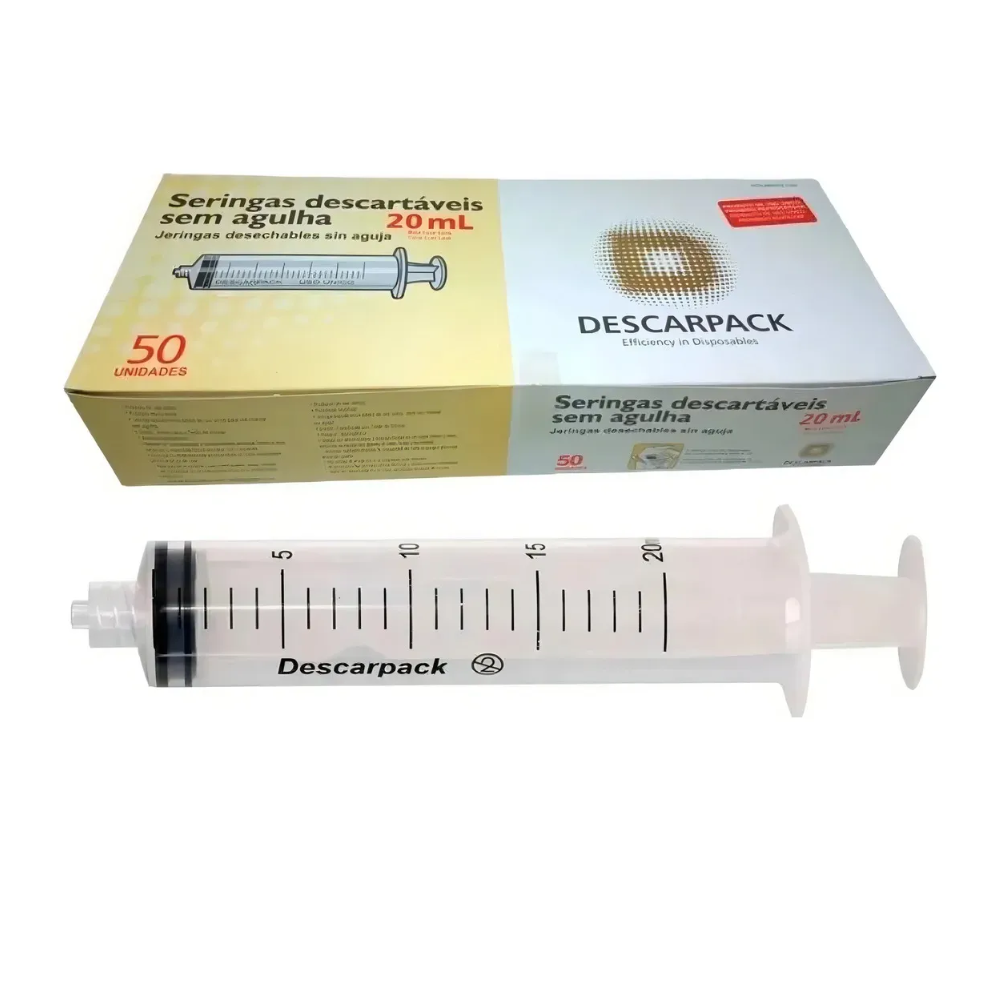 Seringa Descartável Sem Agulha Bico Luer Lock Descarpack