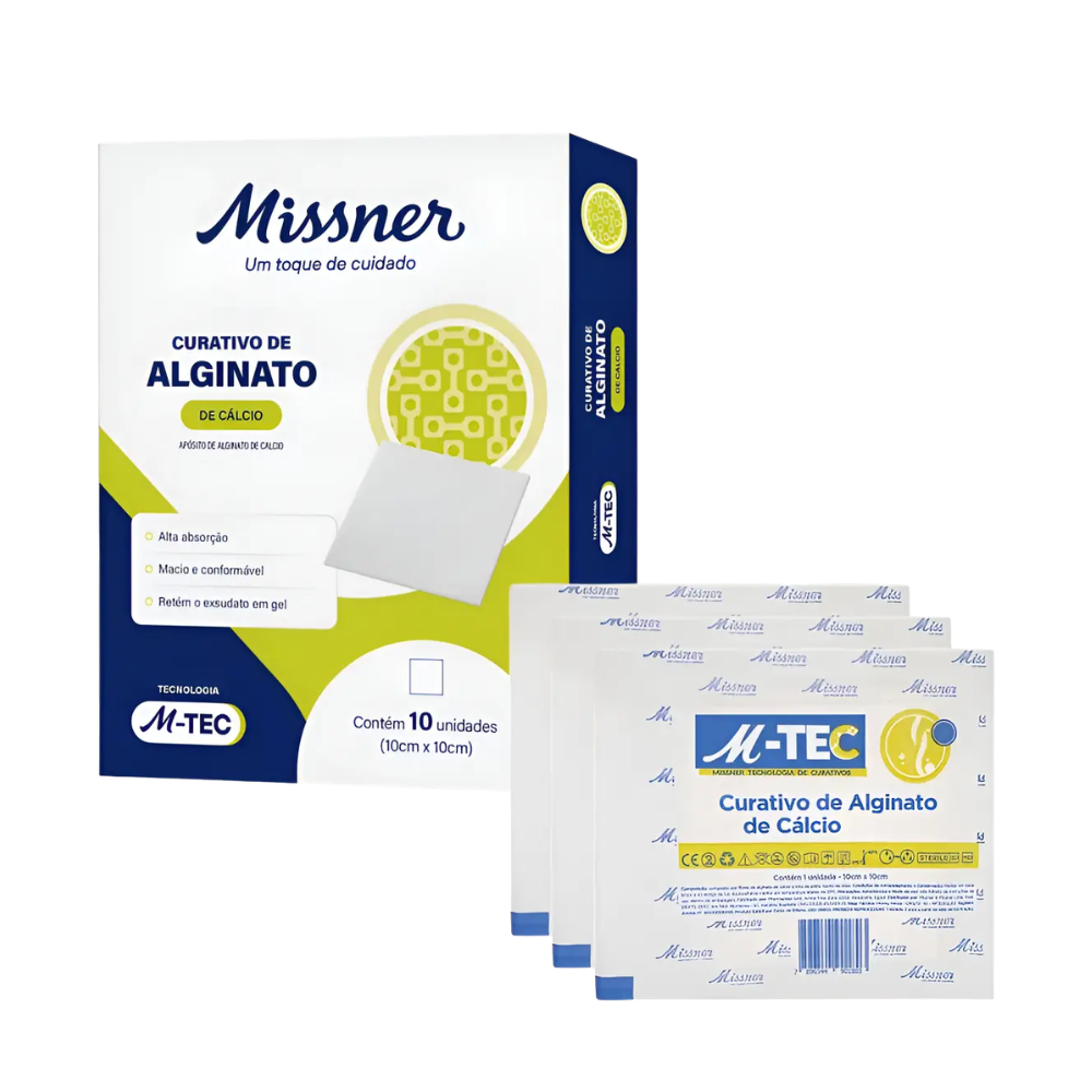 Curativo Alginato de Cálcio 10x10cm com 10 Unidades - Missner