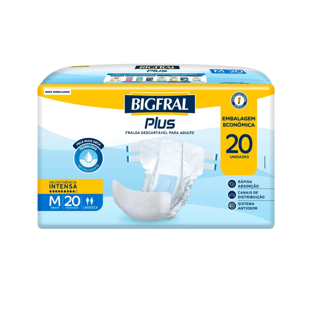 Fralda Geriátrica Bigfral Regular Plus - Pacote