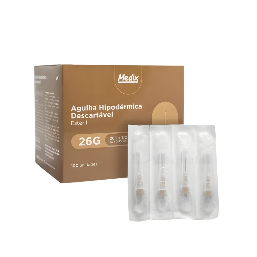Agulha Hipodérmica Descartável Medix - Caixa 100 Unidades